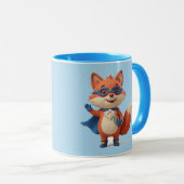Super Fuchs Held Hellblau Combo Tasse (VorderseiteRechts)