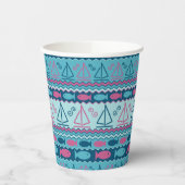 Super Fun Fisch und Segelboot Muster Pappbecher (Links)