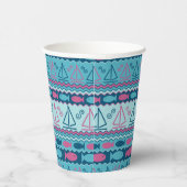 Super Fun Fisch und Segelboot Muster Pappbecher (Rechts)