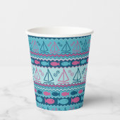 Super Fun Fisch und Segelboot Muster Pappbecher (Vorderseite)