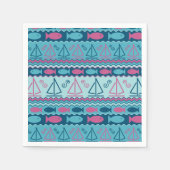 Super Fun Fisch und Segelboot Muster Serviette (Vorderseite)