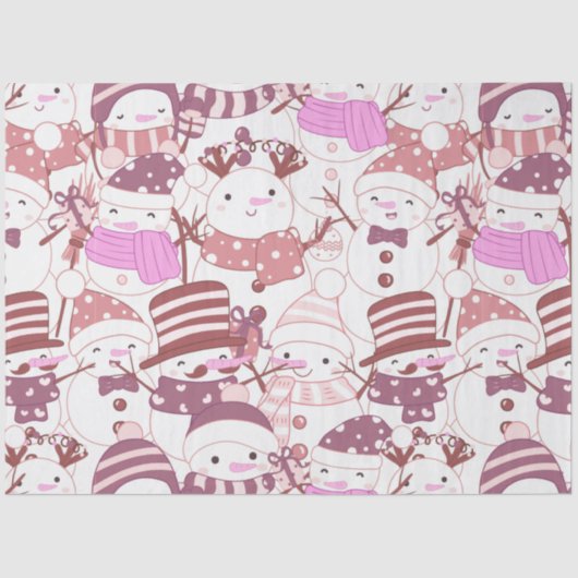 Super Fun und moderne Snowmen Weihnachten Seidenpapier (Vorderseite)