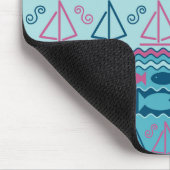 Super Fun und Segelboot Muster Mousepad (Ecke)