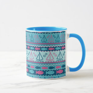 Super Fun und Segelboot Muster Tasse