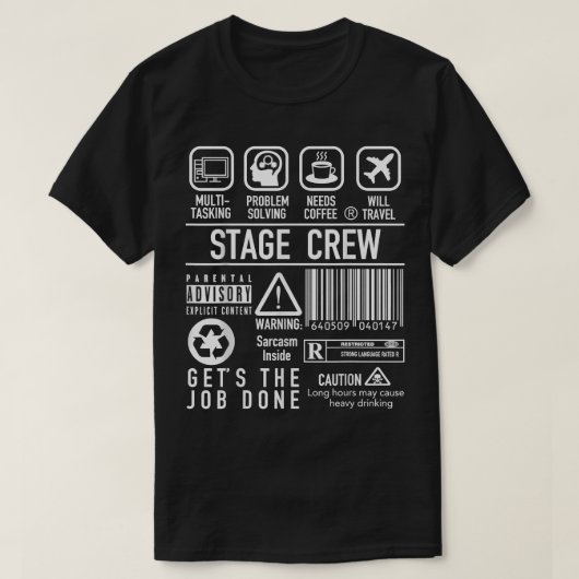 Super Funny Bühne Crew Shirt - Backstage Tech Week (Design vorne)