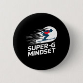Super G Mindset Alpine Skiing Button (Vorderseite)