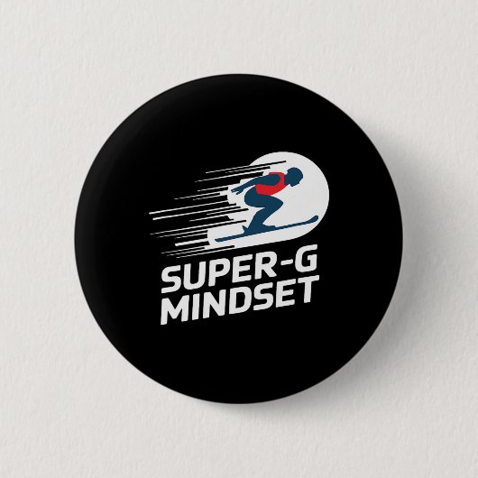 Super G Mindset Alpine Skiing Button (Vorderseite)
