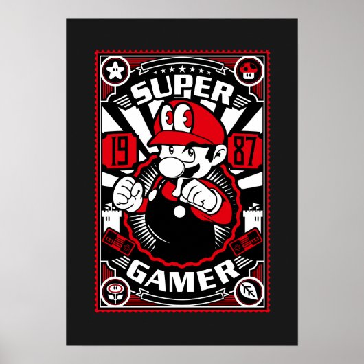Super Gamer Retro Gaming Poster (Vorne)