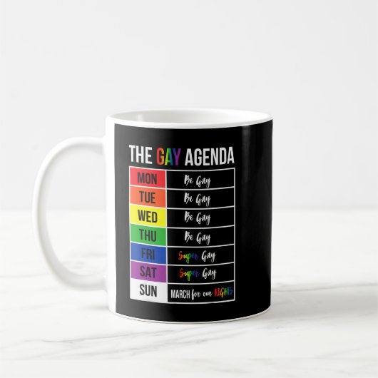 Super Gay Agenda Pride Flag Lgbtq Inspirational LG Kaffeetasse (Links)