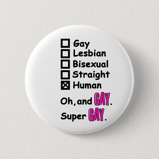 Super Gay Button (Vorderseite)