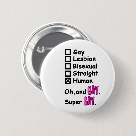 Super Gay Button (Vorne & Hinten)