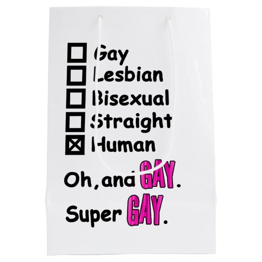 Super Gay Mittlere Geschenktüte (Rückseite)