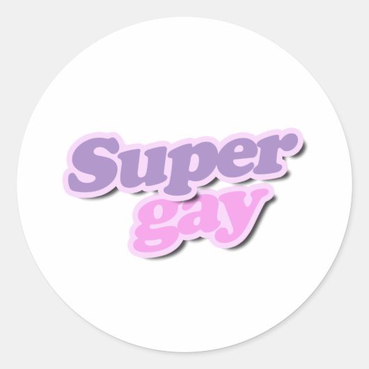 Super Gay Runder Aufkleber (Vorderseite)