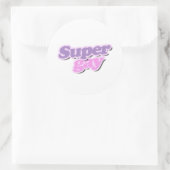 Super Gay Runder Aufkleber (Tasche)