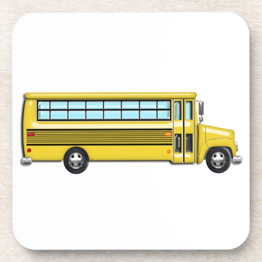 Super gelber Schulbus Untersetzer (Vorderseite)