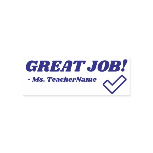 "SUPER GEMACHT!" + Name des Lehrers Stempel (Design)
