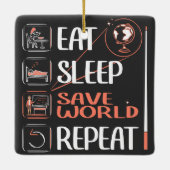 Super Geography Teacher Rette World Dankeschön Ges Keramikornament (Rückseite)