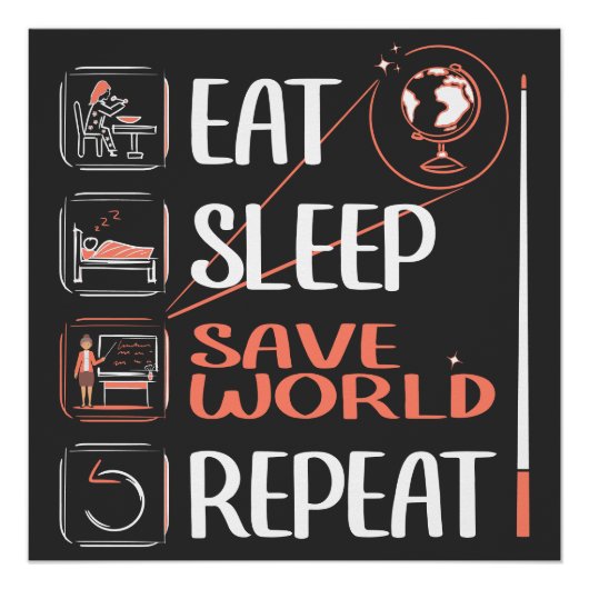 Super Geography Teacher Rette World Dankeschön Ges Poster (Vorderseite)