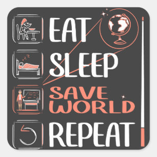 Super Geography Teacher Rette World Dankeschön Ges Quadratischer Aufkleber