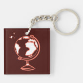 Super Geography Teacher Rette World Dankeschön Ges Schlüsselanhänger (Rückseite)