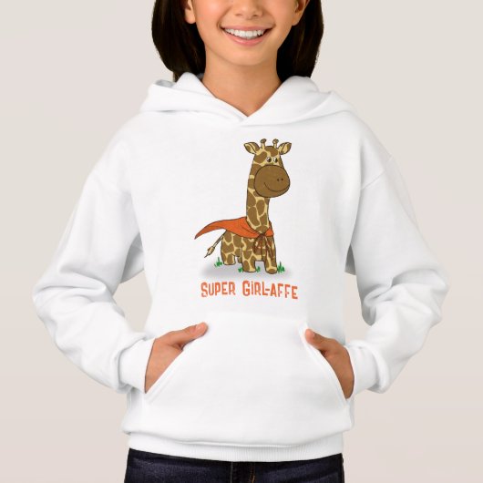 Super Girl-Affe | Niedlich Baby Giraffe Hoodie (Vorderseite)