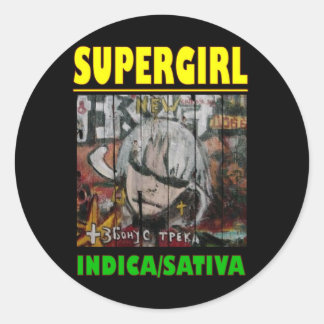 SUPER GIRL INDICA SATIVA RUNDER AUFKLEBER