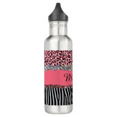Super Girl Pink Glitzer Exotic Leopard Print Edelstahlflasche (Links)