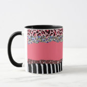 Super Girl Pink Glitzer Exotic Leopard Print Tasse (Links)