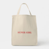 Super Girl Printed Name Text Grocery Tasche Shoppe (Rückseite)