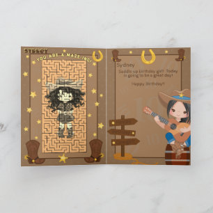 Super Girls U R A-Maze-ing Cowgirl Geburtstagskart Karte