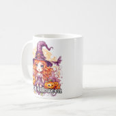 Super Girly Hexe | Frohe Halloween Kaffeetasse (Vorderseite Links)