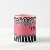 Super Girly Pink Glitzer Exotic Leopard Print Tass Tasse (Zentrum)