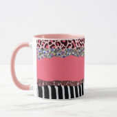 Super Girly Pink Glitzer Exotic Leopard Print Tass Tasse (Links)