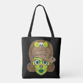 Super Girly Sugar Skull Illustration Art Tasche (Rückseite)