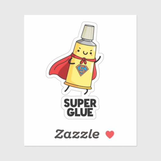 Super Glue Funny Super Hero Pun Aufkleber (Blatt)
