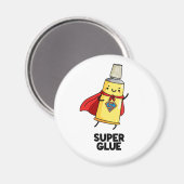 Super Glue Funny Super Hero Pun Magnet (Vorderseite/Rückseite)