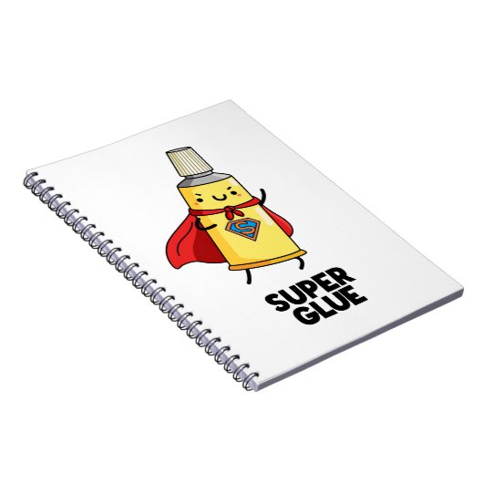 Super Glue Funny Super Hero Pun Notizblock (Rechte Seite)