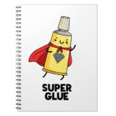 Super Glue Funny Super Hero Pun Notizblock (Vorderseite)