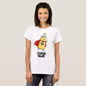 Super Glue Funny Super Hero Pun T-Shirt (Vorne ganz)