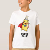 Super Glue Funny Super Hero Pun T-Shirt (Vorderseite)