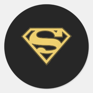 Super Gold Black Shield Runder Aufkleber