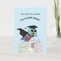 Super Grad Blaue Vogel Abschlusskarte