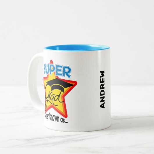 Super Grad Logo bearbeitbares Foto Jahr Zweifarbige Tasse (Vorderseite Links)