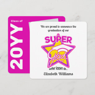 Super Grad Pink Abschluss Announcement-Editable