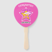 Super Grad Pink Paddle Editable Foto Name Year Fächer (Vorderseite)
