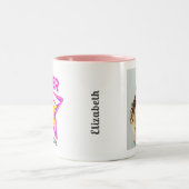 Super Grad rosa bearbeitbares Foto Jahr Zweifarbige Tasse (Mittel)