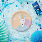 Super Grad Unicorn Pfirsichblauer Lila Abschluss Pappteller (Party)