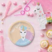 Super Grad Unicorn Pfirsichblauer Lila Abschluss Pappteller (Party)