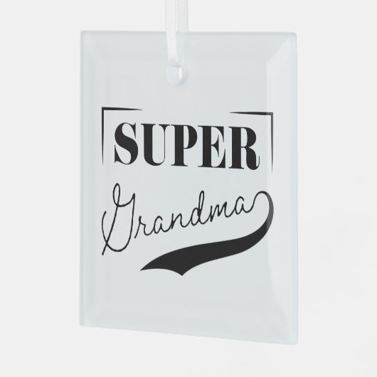 Super Grandma Ornament Aus Glas (Vorderseite links)