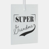 Super Grandma Ornament Aus Glas (Vorderseite Rechts)